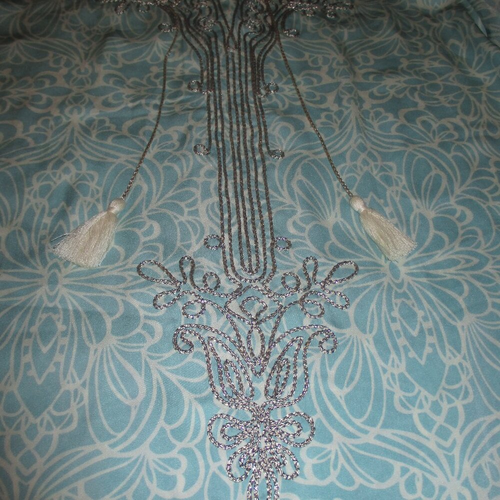 Chicos Split Neck Pullover Tunic Mirrored Scroll … - image 3